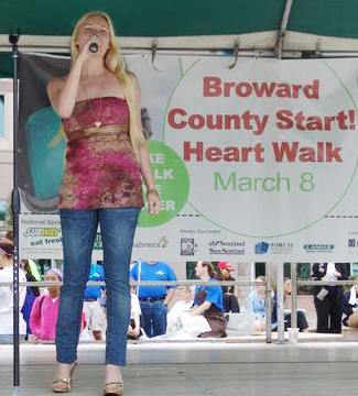 Singing the National Anthem for the Broward County Start! Heart Walk for 50,000 people.